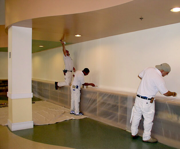 Commercial interior repaint for an office or retail space