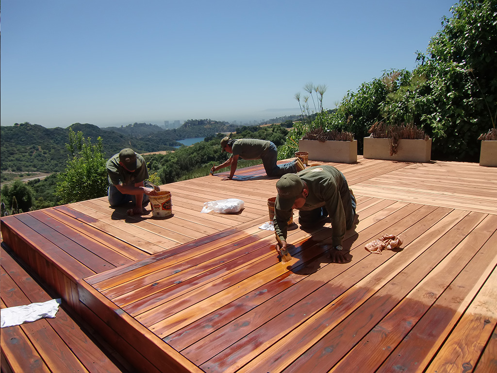 Deck staining and railing refinishing
