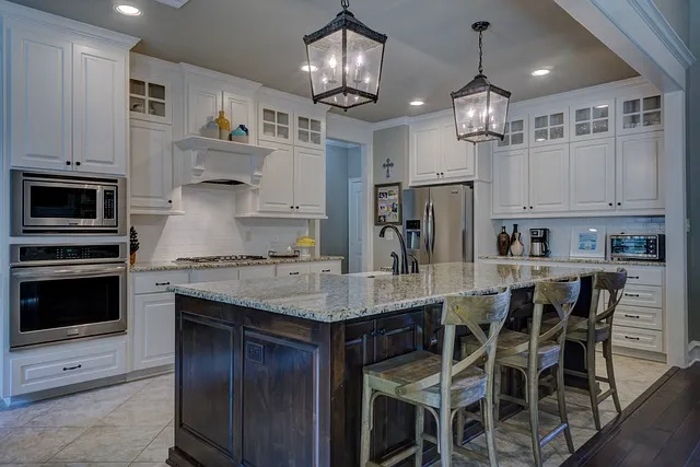 Updated kitchen with painted cabinets